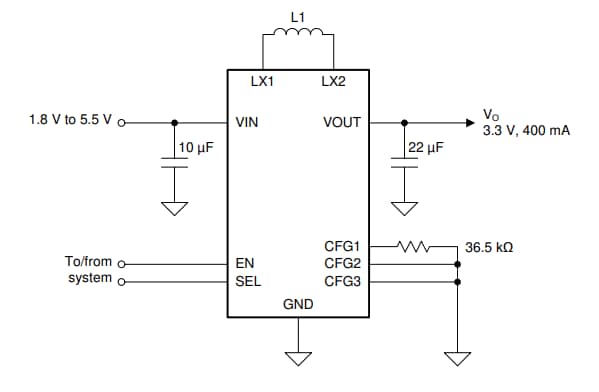 Schematic - Texas Instruments TPS63901 Buck-Boost Converter